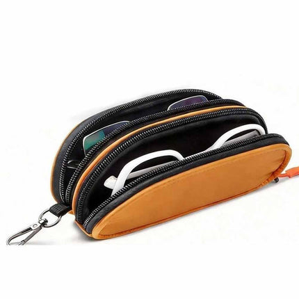 Double Layer Sunglasses Case, Waterproof Portable Travel Glasses Organizer Bag