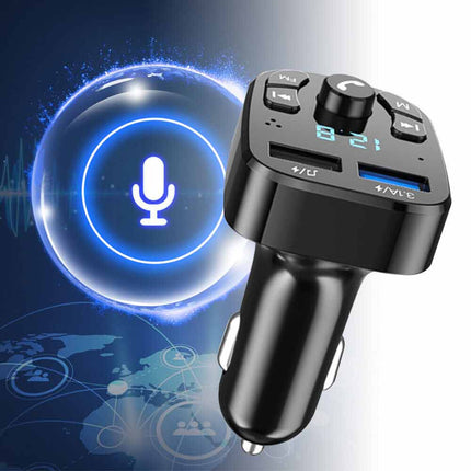 Bluetooth 3.1A Car Wireless FM U-DISK Transmitter Adapter  2USB PD Charger