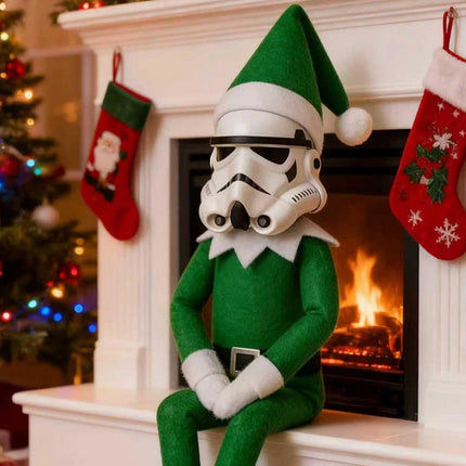 Festive Christmas Ornament Holiday Decor Stormtrooper Resin & Felt Elf Doll