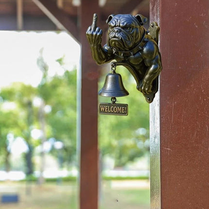 Funny Bulldog Design Doorbell - Rustic Cast Iron Door Ring