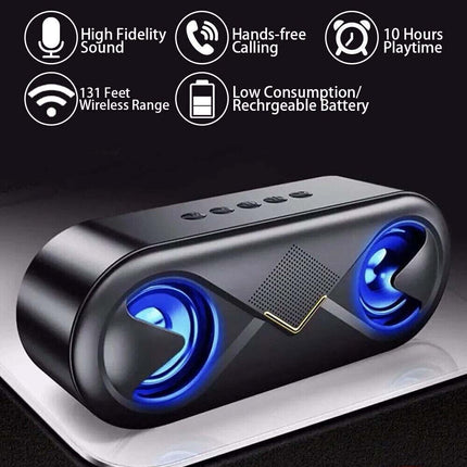 Ultra Loud High Bass Portable Wireless Outdoor Bluetooth Speaker - Black