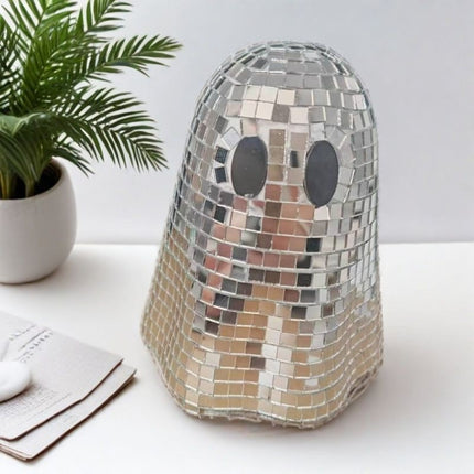 Ghost Disco Ball Halloween Centerpiece Glitter Ghost Sign Tiered Tray Ornaments