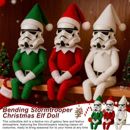 Festive Christmas Ornament Holiday Decor Stormtrooper Resin & Felt Elf Doll