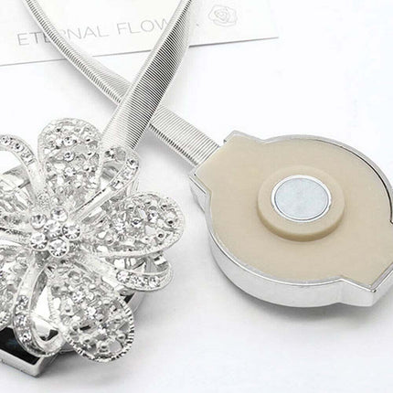 2pcs Magnetic Curtain Tiebacks Crystal Tie Backs Buckle Clips Holdbacks Home