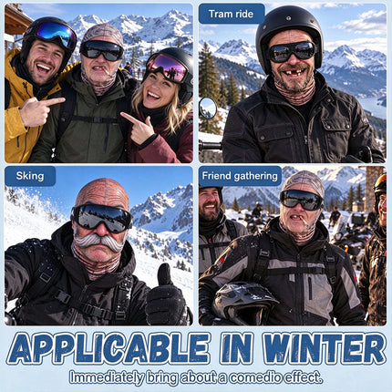 3D Funny Face Balaclava Ski Mask, Winter Windproof Full Face Cover for Motorcycle Cycling Outdoor Sports