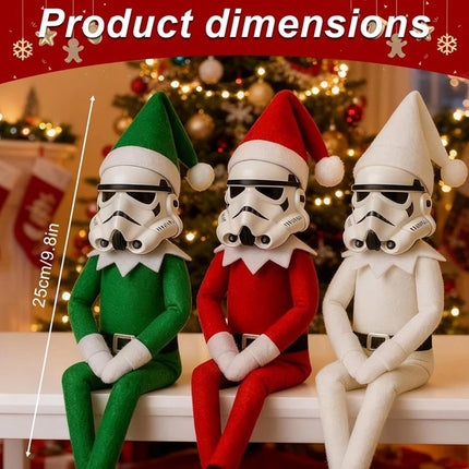 Festive Christmas Ornament Holiday Decor Stormtrooper Resin & Felt Elf Doll