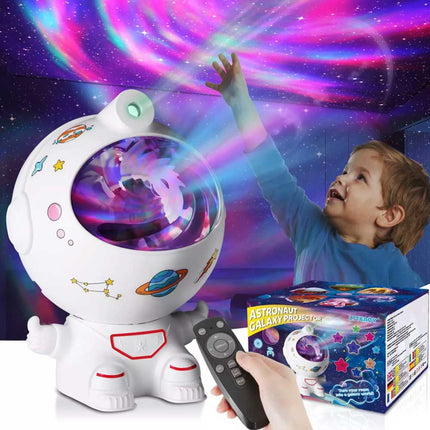 Creative sitting vortex astronaut starry sky projection light atmosphere light astronaut nebula night light