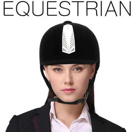 Adjustable Horse Riding Safety Helmet, Half Cover Rider Helmet, Black, 58cm