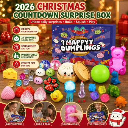 2026 Advent Calendar, 24‑Piece Squeeze Fidget Toy Set, Kids Christmas Xmas Countdown Gift