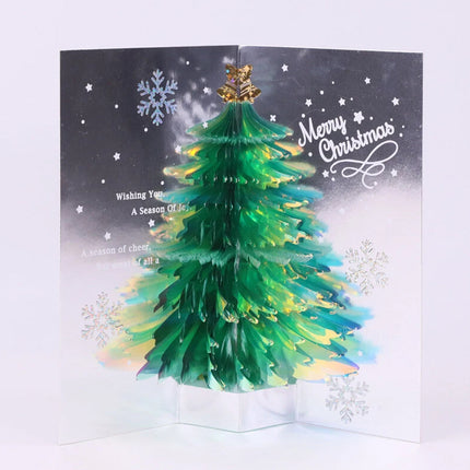 Exquisite 3D Tree Pop-Up Christmas Holiday Greeting Card