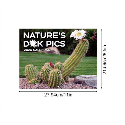 Month-to-View 2026 Wall Calendar, Nature's D*ck Pics Gag Gift