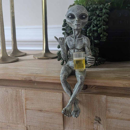 2025 Ingredientp Funny Alien Artwork, Alien Drinking Beer, Funny Alien Statue