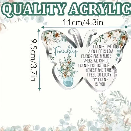 Heart Acrylic Plaque Friendship Gift for Her Birthday & Thank You Present 12cm