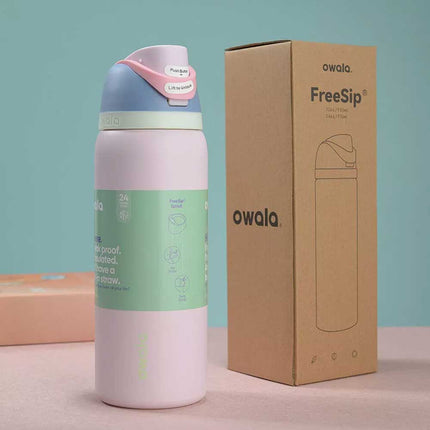 1X Random Owala  FreeSip Stainless Steel Water Bottle Insulated Sports Portable