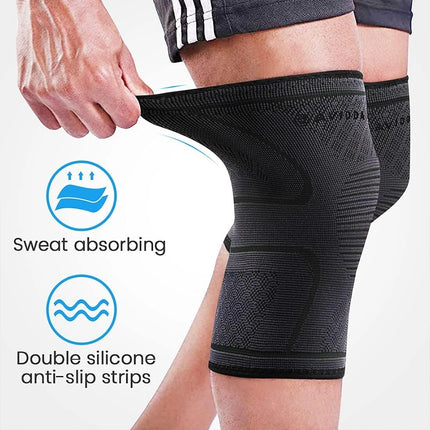 2x Compression Knee Sleeve Brace - Support for Arthritis Pain Relief, Gym & Recovery