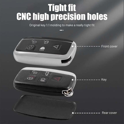 Car Key Case Fob Shell Cover + Keyring For Range Rover Sport Evoque Jaguar