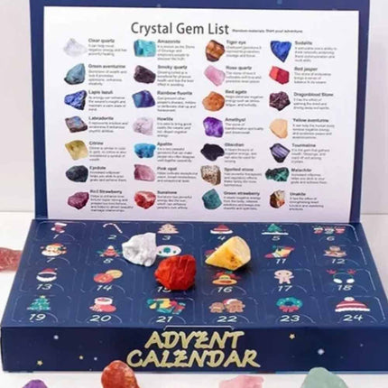 2026 Geological Simulated Ore Advent Calendar, 24‑Day Christmas Countdown with Imitation Rock & Crystal Stones