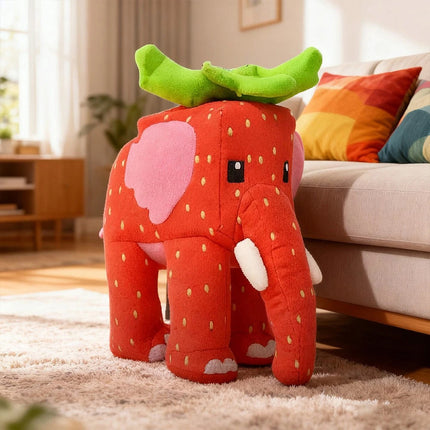 Strawberry Elephant Cute Plush Toy – Ultra-Soft Stuffed Doll, Sweet Gift for Daily Companion