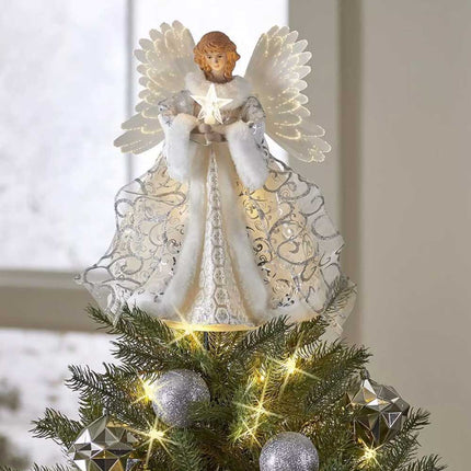 Christmas Tree Topper Angel Fairy Festive Tree Top Ornament Decoration 25cm