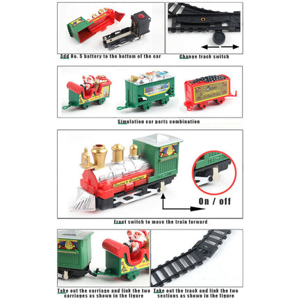 Christmas Train Electric Railway Tracks Santa Claus Car Kids Education Xmas Gift