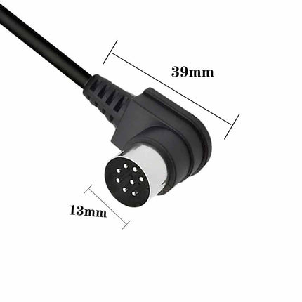 Dual 90 Degree Large 8-Pin DIN Male Plug Audio Speaker Cable, 1 Meter Length