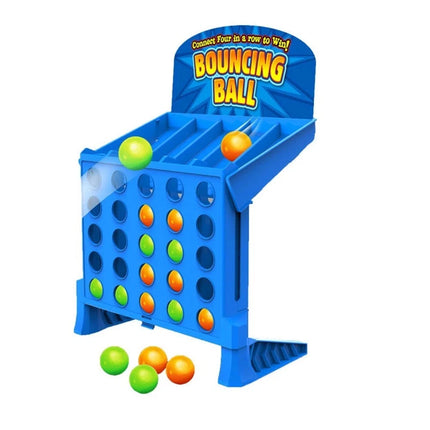 Fast Bounce Ball Grid Strategy Game, Portable Travel Tabletop Line Up Challenge Toy for Family 2-4 Players