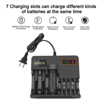 LCD Smart Battery Charger For AAA AA 9V Ni-MH Ni-CD Rechargeable Batteries