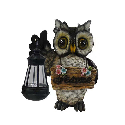 olar Lamp Owl Garden Ornament - Indoor Outdoor Welcome Decor