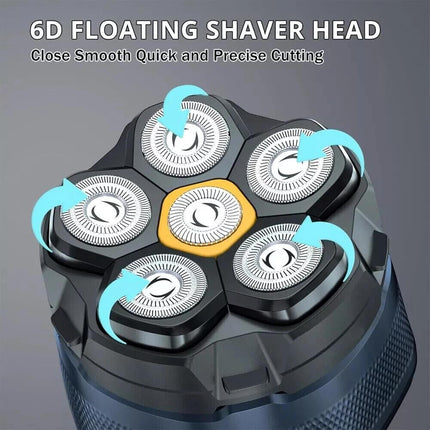 Electric Head Shaver for Bald Men 6D Magnetic Razor Wet/Dry Beard Hair Trimmer