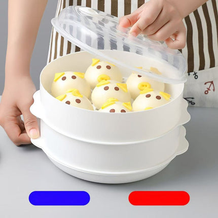 Multi-Layer Plastic Steamer Basket for Microwave, Heat Resistant Large Capacity