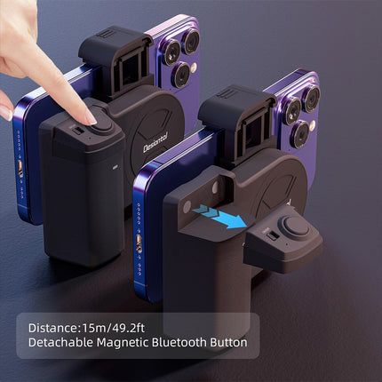 Clip Style Bluetooth Phone Camera Handle Grip, Portable Selfie Stabilizer with Remote Shutter