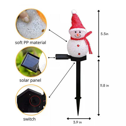 Solar Powered LED Snowman Light Decors Outdoor Garden/Yard Stake Lamp Christmas