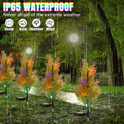 2‑Pack Solar Pine Tree Stake Lights, Waterproof LED Christmas Garden Decor