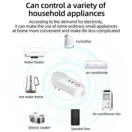 WiFi Smart Socket, Dual Plug Home Outlet Adaptor, Works with Alexa & Google Home