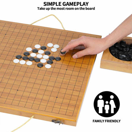 Wooden Portable Weiqi Go Game Set, Traditional Chinese Timber Strategy Board Game Gift
