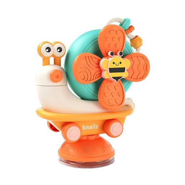 4 in 1 Baby Fidget Spinner Snail Windmill Set Suction Cup Infant Fun Bath Toy