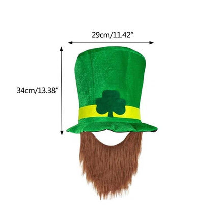 Adult Children's day St. Patricks Day Hat with Beard Leprechaun Caps Holiday Party