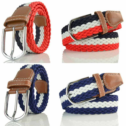 Men Women Kids Tween Striped Sports Formal Casual Pants Buckle Belt