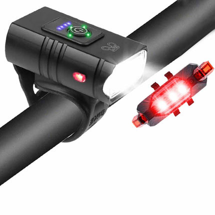 Super Bright LED Mountain Bike Light Rechargeable Bicycle Head Torch Front&Tail Kit