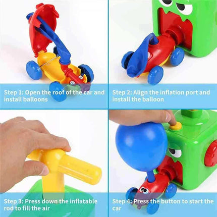 Inertia Balloon Powered Car Balloon Launcher Toy Kid Creative Science Experiment
