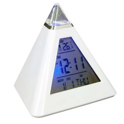 LED color changing alarm clock pyramid triangle holiday gift