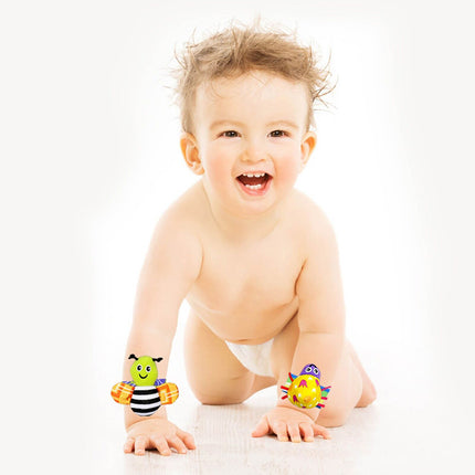 4pcs/Set Baby Rattles Set Wrists Rattles Early Educational Socks Rattles Setv