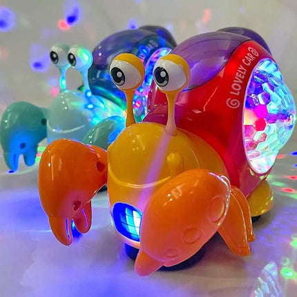 Electric Music Crawling Crab Baby Toy LED Light Up Kids Toddler Interactive Toys