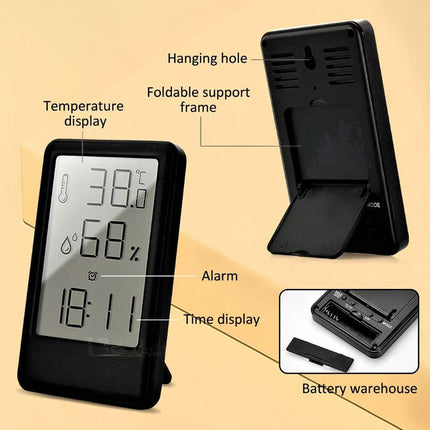 Multifunctional Digital Alarm Clock with Indoor Thermometer and Hygrometer