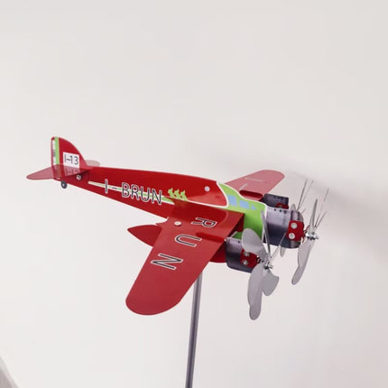 Airplane Wind Spinner Compass Weather Vane Yard Garden Decor