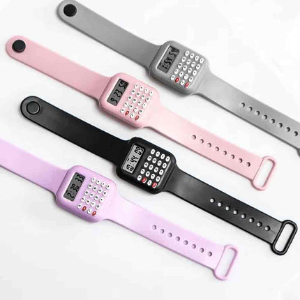 2026 New Watch with Calculator Rubber Strap Wristwatch for Girls Students