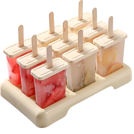 9 Cell Frozen Ice Cream Diy Pop Mold Popsicle Maker Lolly Mould Tray Pan