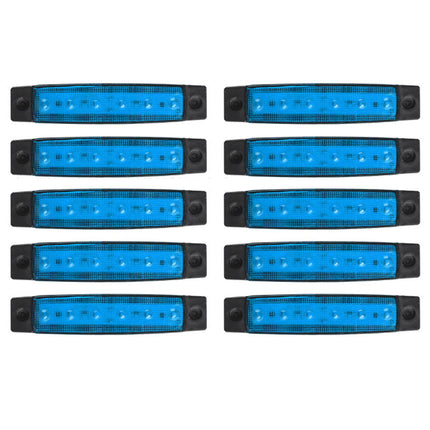 10Pcs Marine Boat 6LED Deck Courtesy Lights Waterproof Blue Stern Transom Light