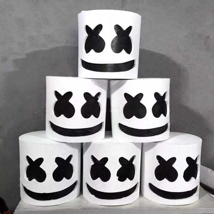 Marsh Mello-DJ Face Mask Helmet Cosplay Marshmallow Bar Music Party Costume Mask