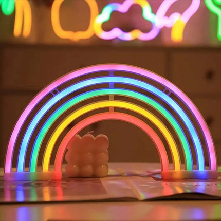 Colourful Rainbow LED Neon Lamp - Wall/Bar Mount for Home, Nursery & Children’s Room